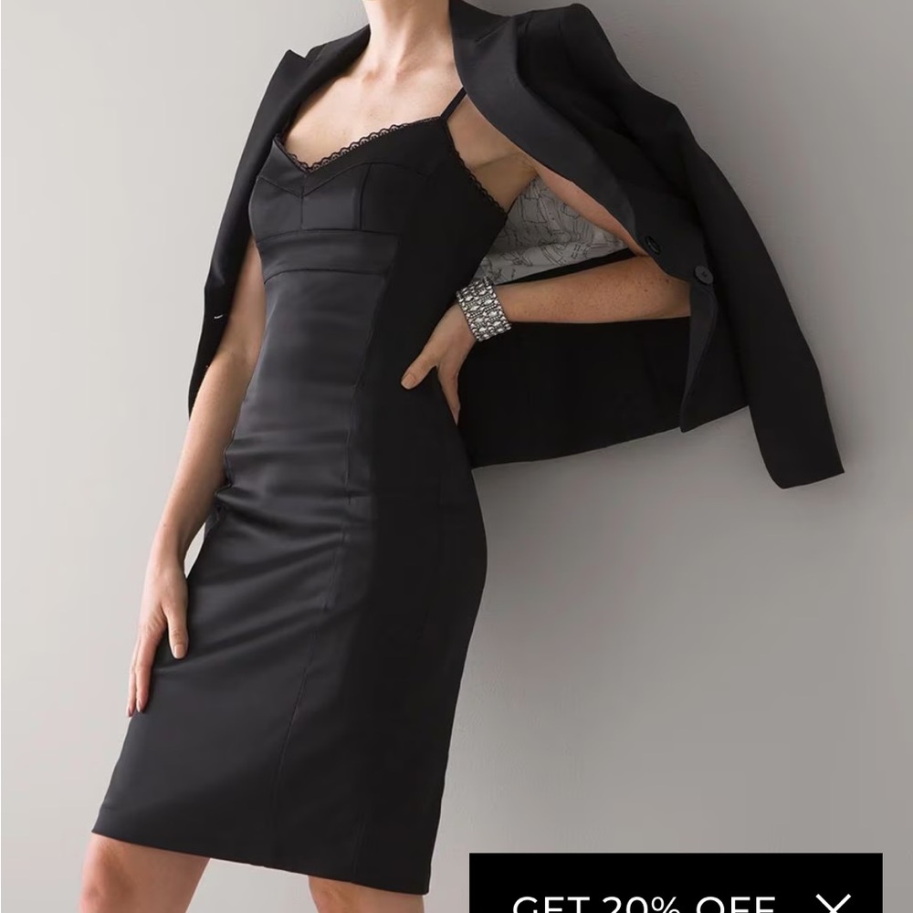 WHBM satin sheath dress